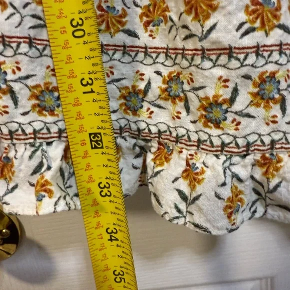 Max Studio Long White and Brown Floral Maxi Skirt Small Boho Small - Picture 7 of 7